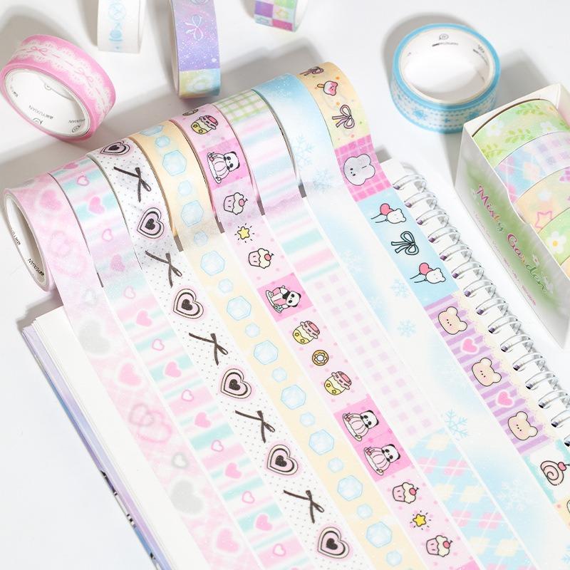 5Rolls/Set Washi Tape for Crafts Tapes Roll Stickers Diary Masking Decorative Adhesive Set Washi Tape Stationery Journaling