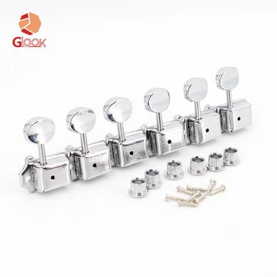 High-End Vintage Electric Guitar Tuners: SQST FD Inline Wave-Handle Silver Tuning Pegs