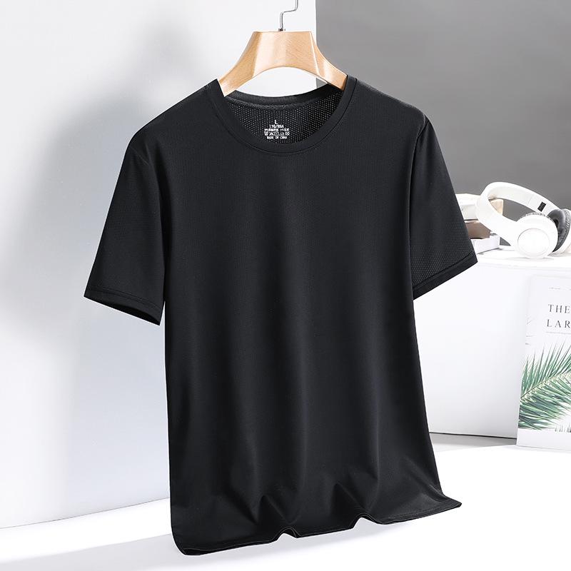 Men's Summer Quick-Dry Ice Silk Mesh T-Shirt - Short Sleeve, Stretch, Casual, Lightweight Fitness Top