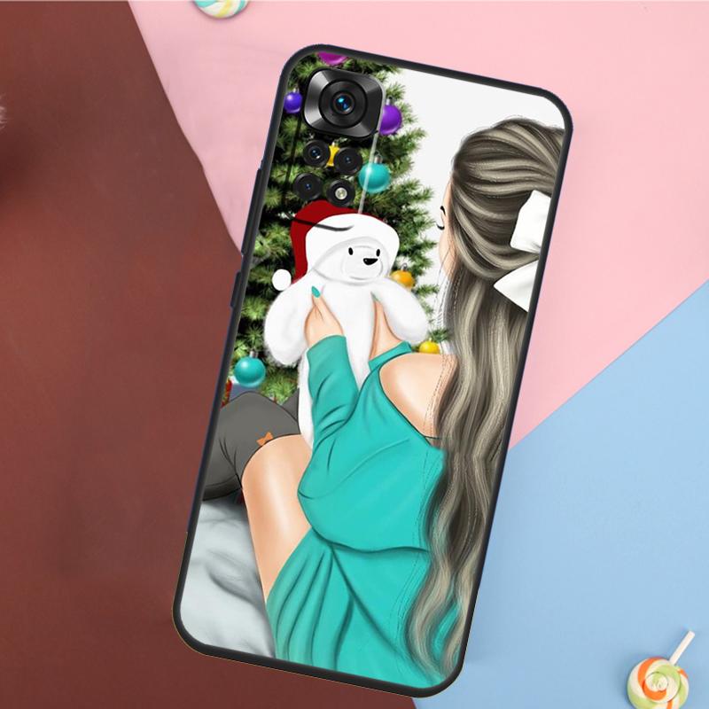 Fashion Girl Merry Christmas Case For Xiaomi Redmi Note 11 Pro 11S 8 9 12 10 Pro 10S 9S Redmi 9 10 12C 9C 10C Back Cover