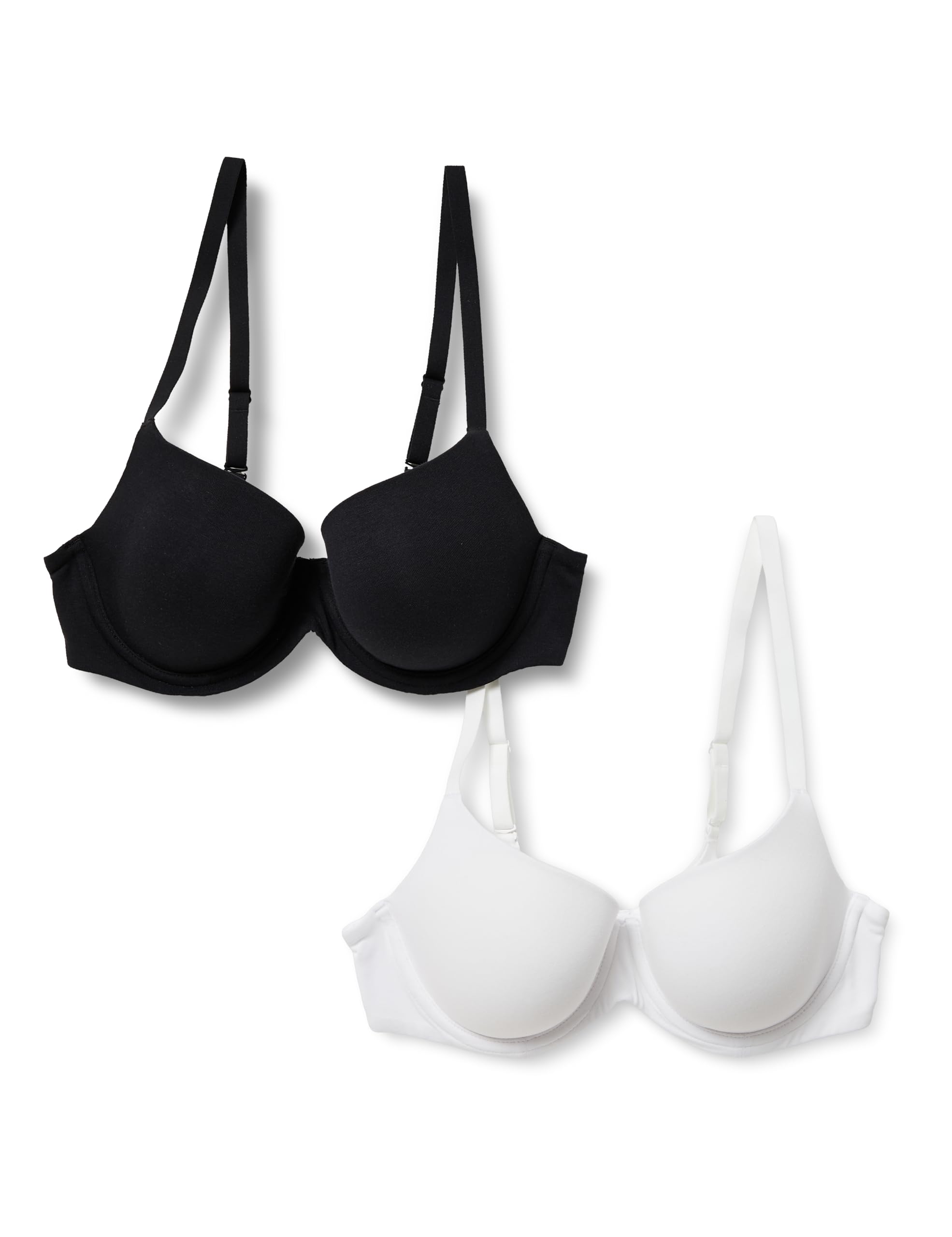 

Full Cup B75 [Amazon Essentials] 2-Pack Bra, Cotton, Women s, Black/White,