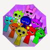 1pc Rainbow Creatures Auto Open/close Personality Umbrella, Portable Travel Umbrella, Everyday Use - Outdoor Accessory, Artistic Pattern, Compact Desi