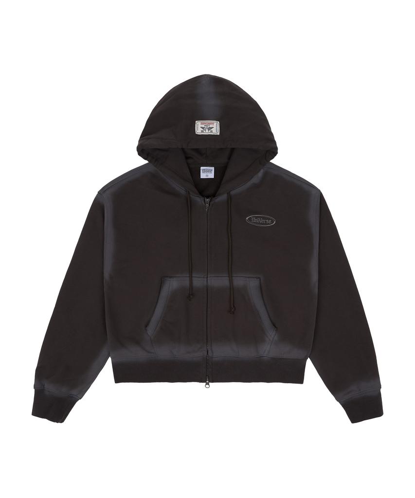 Universe Garment Spray Zip-Up Hoodie_Charcoal