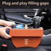 Universal Leather Car Interior Storage Solution For Adjacent Seat Includes Drink Support And Phone Pocket Works With Many Vehicles 30cm X 10cm X 6cm