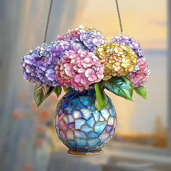 Acrylic Garden Sign with Potted Plant Pattern Weather-Resistant Outdoor Pendant 2D Lawn And Patio Decor for Home Celebration And Garden