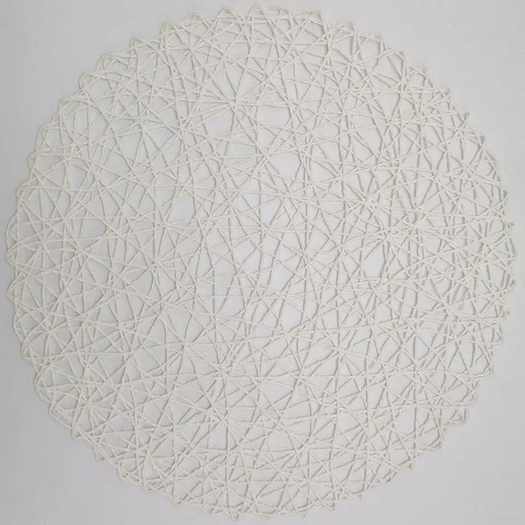 Round Paper Woven Placemats Wood Heat Resistant Rattan Brown Paper Straw for Dining Party Wedding