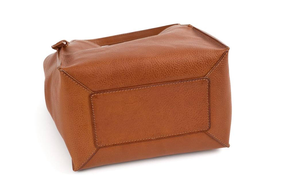Genten Genuine Leather Tote Women's Bag, Brown, GE-44731-50