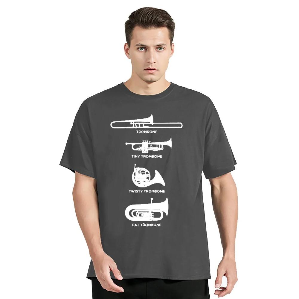 Tricou Muzică Simfonică Tipuri Diferite de Trombon Tricou Imprimat Supradimensionat Fitness Unisex Topuri Tricouri Bumbac Streetwear Grafic