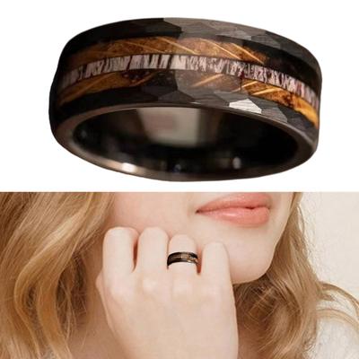 Stylish Geometric Rings Jewelry Contemporary Polygonal Rings Accessory With Whiskey Wood Accent for Fashionistas