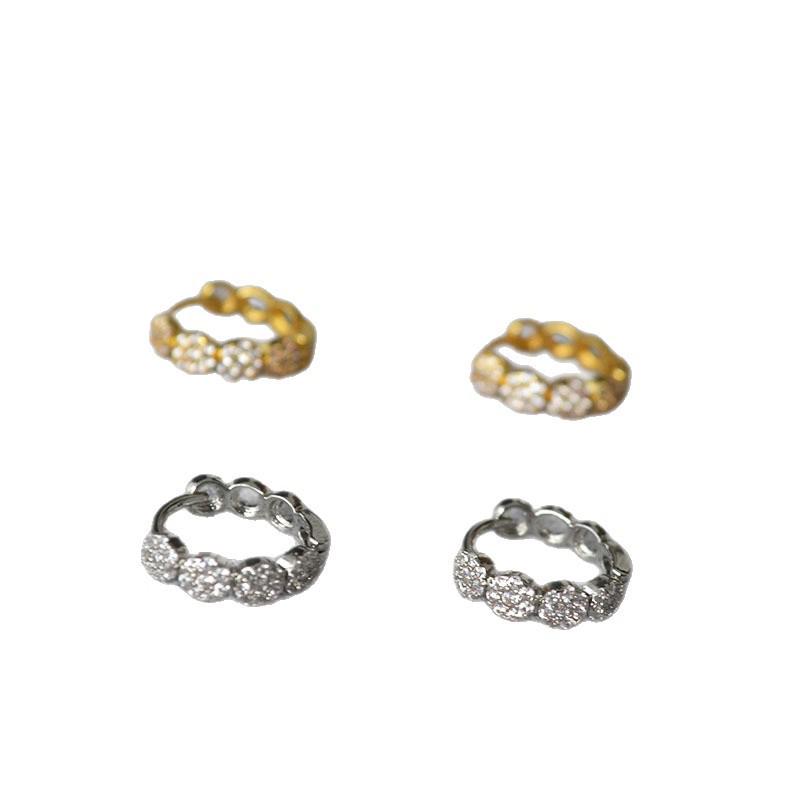 Exquisite Minimalistische Zirkon Diamant Ohrringe - Französisches Design, Kleine Hohle Runde Ohrbügel für Damen