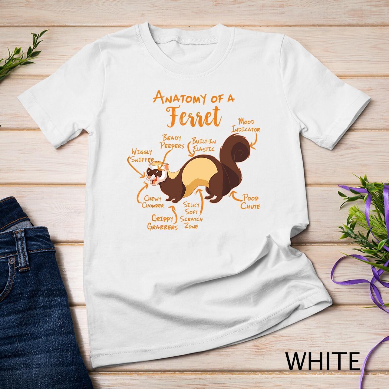 Ferret Anatomy Unisex T-Shirt Mens Womens Tees Top 4XL