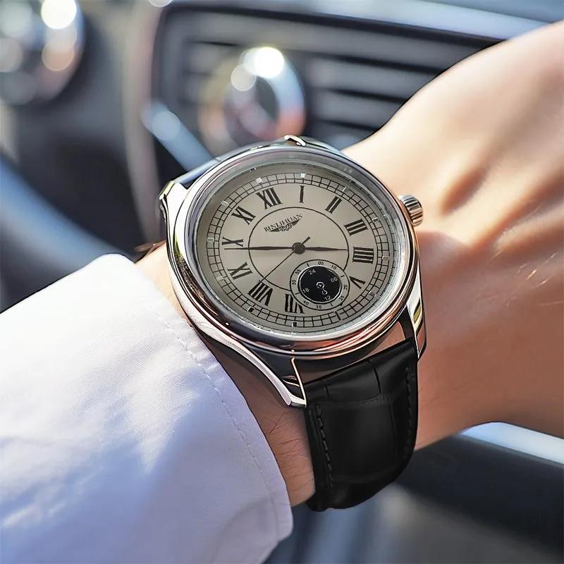 Wristwatch Business Watch for Men Quartz Clock Leather Watches