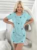 Women's Spring and Summer Fashionable Star Print Short-Sleeved Round Neck Dress