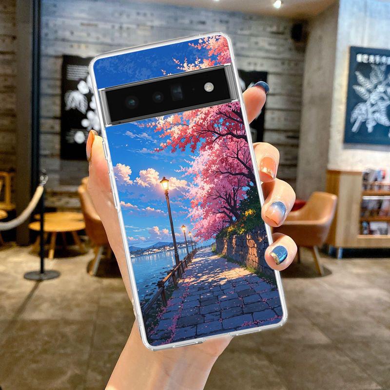 Phone Case For Google Pixel 9 8 7 6 9A 8A 7A 6A 5 4 5A 4A 3A Pro XL Soft TPU Cover Landscape Japan Series Aestheticism Scenery