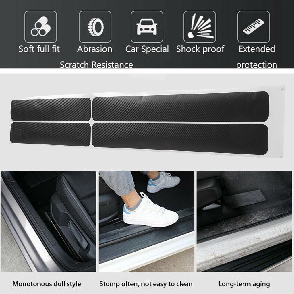 Car Door Sill Covers Protector Anti-Scratch Guard 3D Carbon Decoration Car Sill Guard Sill Panel Interior Mirrors 6