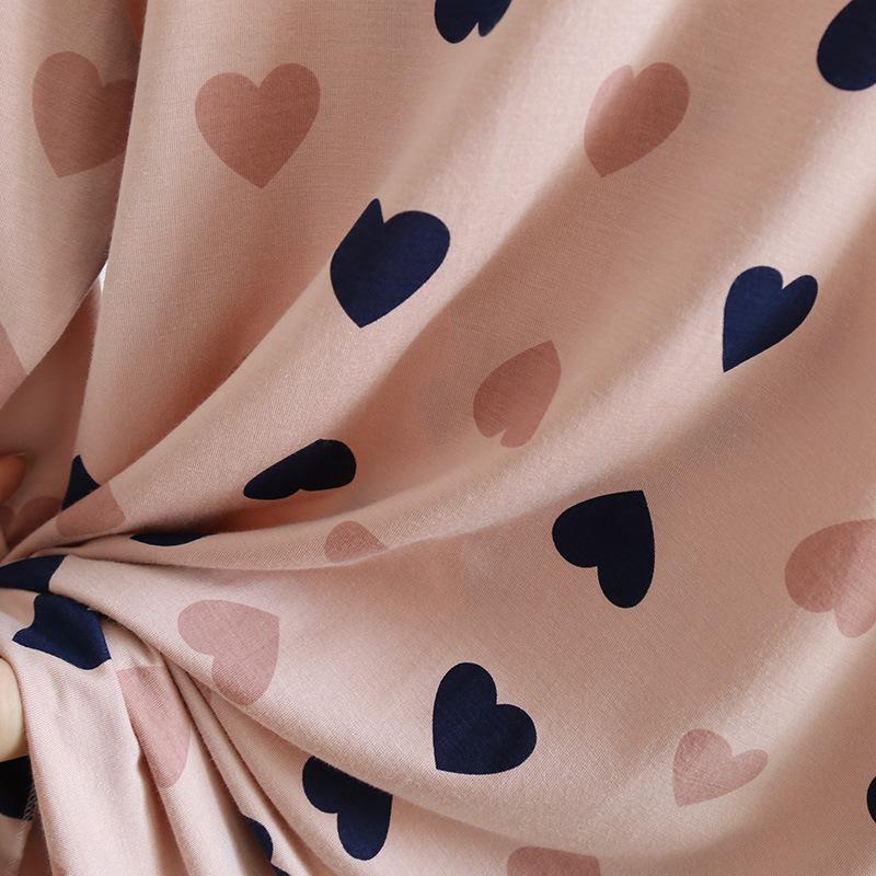 Women's Summer Modal Nightdress: Long Skirt with Short Sleeve Cardigan