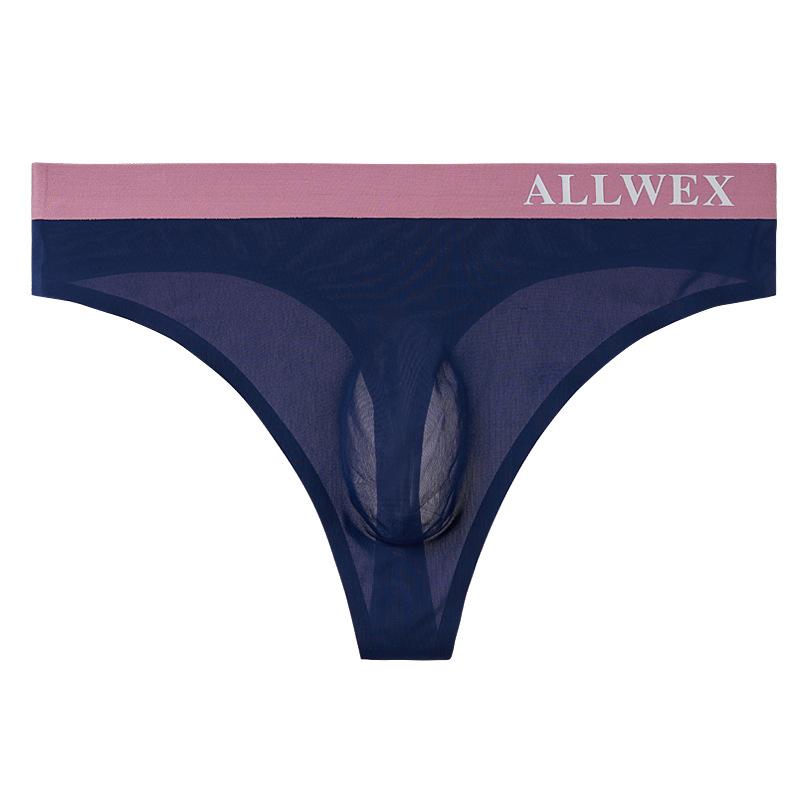 Ice Silk Seamless G-String Men Sexy Bulge Pouch Underwear Soft Panties Breathable Underpants See Through Lingerie Low Rise Thong