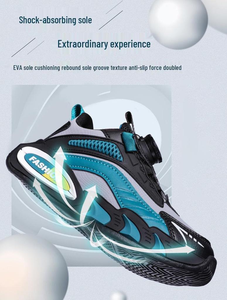 2025 Kids' Leather Basketball Shoes - Lightweight, Spring & Autumn