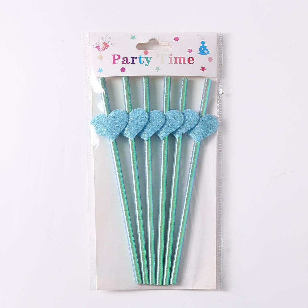 Heart Card Paper Straws for Valentine's Day Cocktail Party Decoration