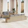 Garden Sofa Set with Storage 8 Pcs Beige Poly Rattan