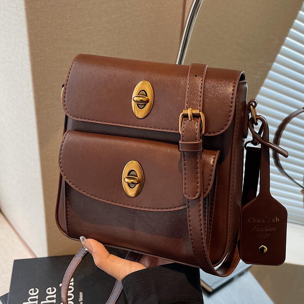 Premium Texture Trend Multi-Pocket Design Small Square Bag Simple Shoulder Women'S Bag Fashionable Messenger Bag