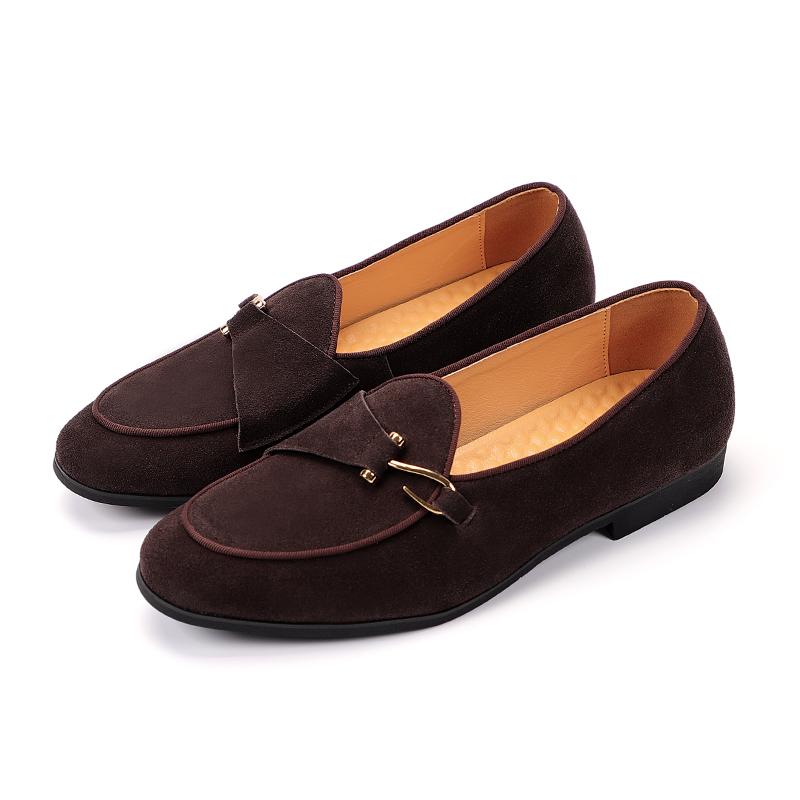 Fashion Fashion Men's Casual Shoes Cow Suede Genuine Leather Men British Style Bowknot Loafers Mens Slip-on Outdoor Driving Flats