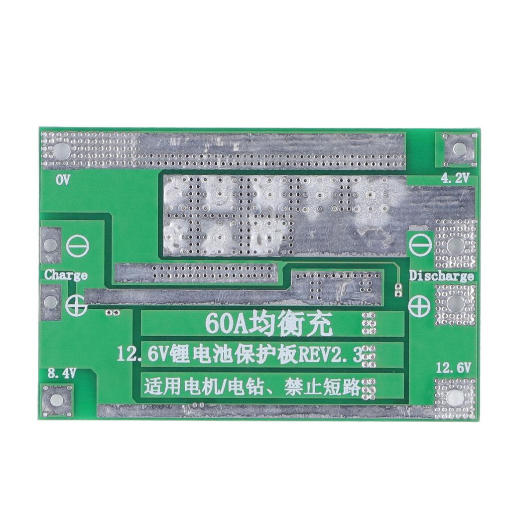 Battery Protection Board Balance Charge Discharge Module 3S 60A 12.6V BMS for Lithium Battery
