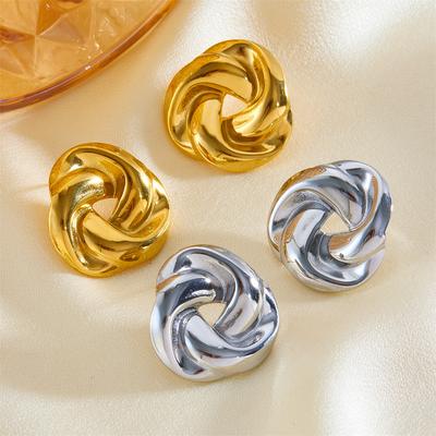 Simple Stud Earrings Fashion OL Light Luxury High-end Earrings Niche Personalized Metal Earrings Ins Style