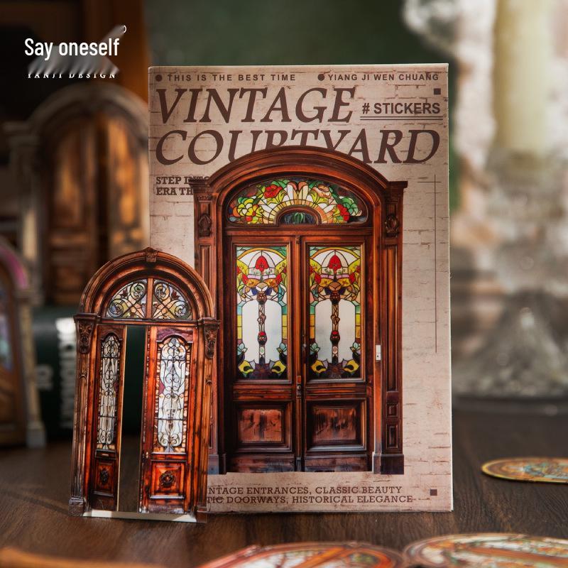 Retro Doorway Series: Self-Adhesive Laser Cut Stickers, 10 Sheets for Journals & Wood Doors