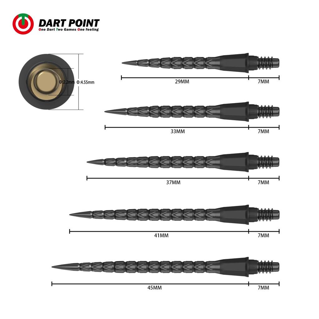 CUESOUL OTO Small Thread Steel Tip Dart Point, V-Shaped (CSDA-GZ7-M41)