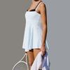 Womens High-Elastic Quick-Dry Yoga Jumpsuit With Built-in Bra Pad Color-Block Backless Sport Dress Running Gym Tennis