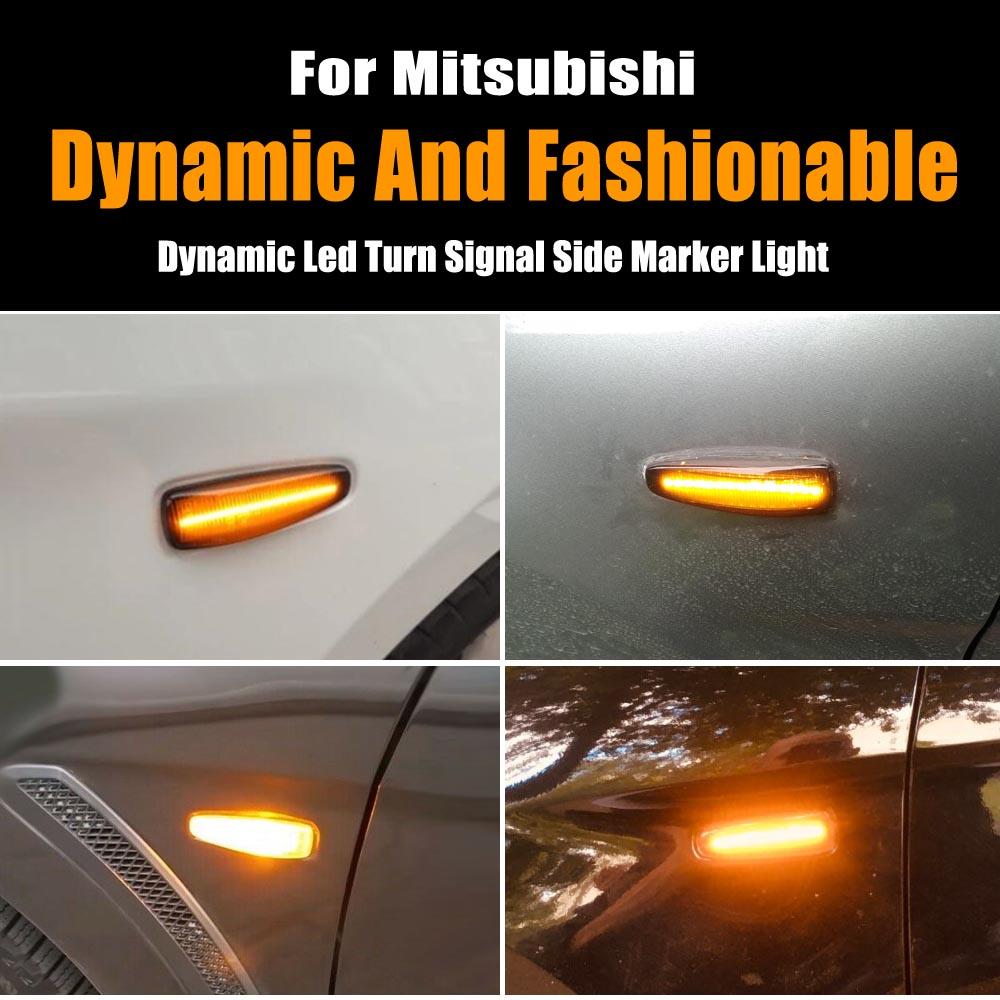 LED Dynamic Turn Signal Side Marker Sequential Light For Mitsubishi Lancer Evolution Evo X Outlander Sport RVR ASX Mirage 2014+