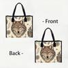 Bohemian Wolf Printed Tote Bag Casual Large Capacity Daily Commuter Shopping Handbag