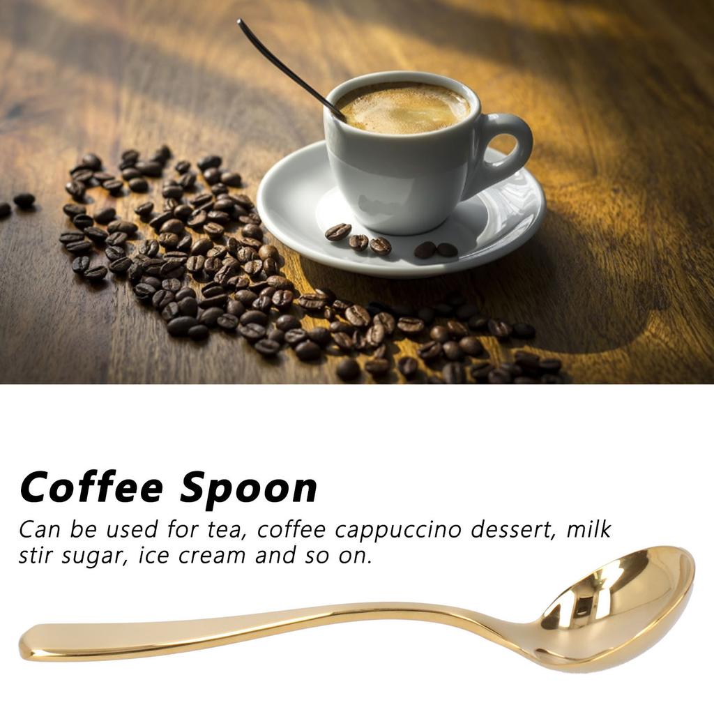 Coffee Cupping Spoon Stainless Steel Milk Foam Dessert Cake Ice Crm Spoon