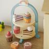 Children's Play Kitchen Set with Birthday Cake, Ice Cream, Dessert Stand, and Toy Food Models
