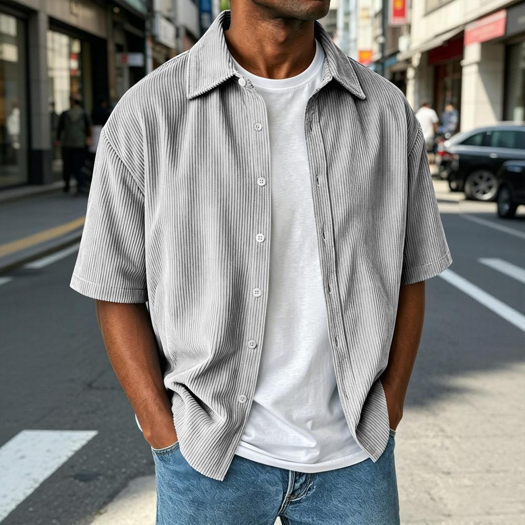Men's Collared Top Men's Casual And Comfortable Short Sleeved Shirt