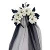 Dark Bride Bride Veil Headband Black Tulle Gothic Headpiece Cosplay Headband  Halloween Party