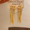 18K Gold Plated Zirkon Quasten Ohrringe - High-End Stecker Modeschmuck