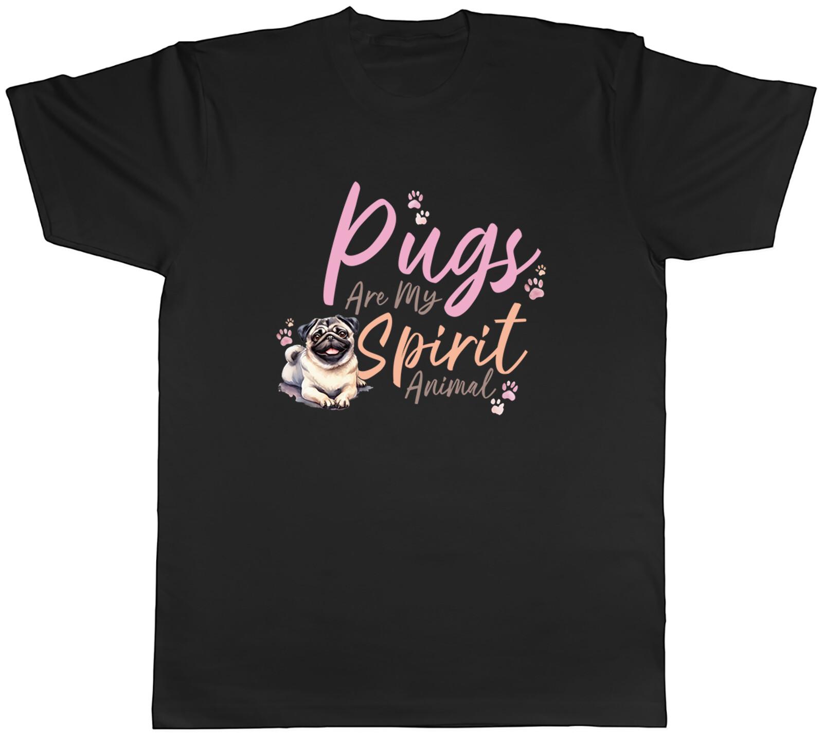 Pugs are my Spirit Animal Mens T-Shirt Pug Dog Pet Lover Tee Gift XXL