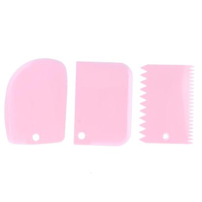 3PCS/Set Cake Cream Scraper Dough Pasty Cutters Scraper Kitchen Tool DIY Baking ToolPink