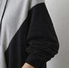 2025 Winter Colorblock Hoodie-Kleid mit langen Ärmeln und Taschen für Damen