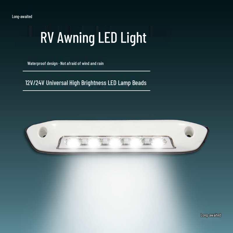 Versatile RV Outdoor LED Porch and Awning Lamp, Wide Beam, 12V/24V