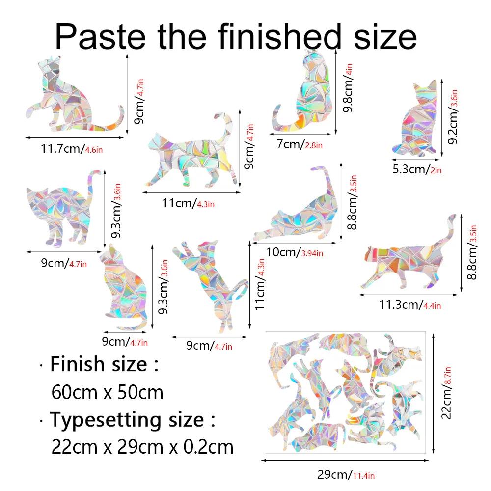 Rainbow Suncatcher Window Stickers PVC Cartoon Cat Dog Butterfly Prism Glass Wall Sticker Home Bedroom Window Decoration