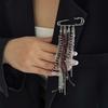 Fringe Brooch With Rhinestones Versatile Dress Pin Delicate Clothing Embellishment For Offices And Parties