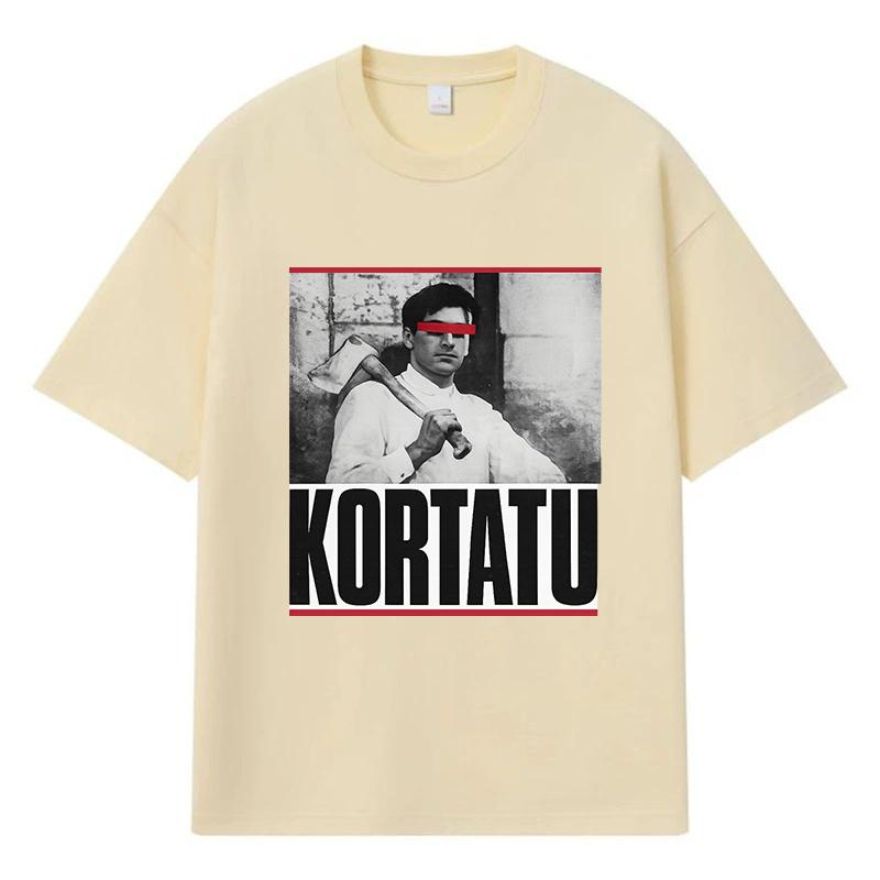 

2026 Kortatu Printed Graphic Streetwear Y2k Harajuku Clothes 100% Cotton T Shirt Casual Oversized Summer Men T-shirt XXXL хакі