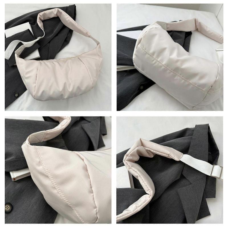 Mehrzweck Nylon Umhängetasche für Damen Crossbody Geldbörse Ideal für Schule Reisen und lässige Sportoutfits Weiß