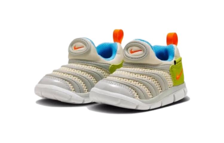 Nike Dynamo Free TD Synthetic Leather Slip Resistant Anti Kick Low Top Baby & Toddler Shoes Gray Green FN3693-180