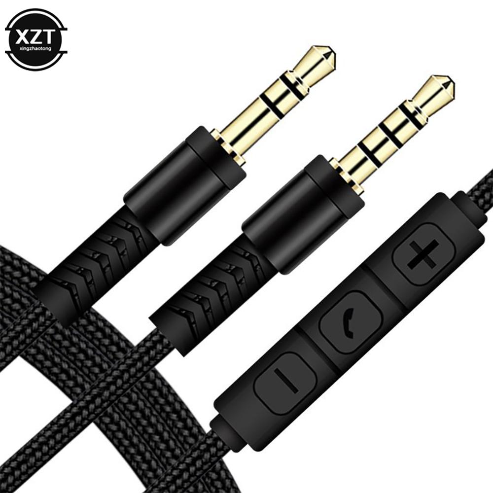 Adjustable Volume Audio Cable Jack 6 35mm Mono To 35mm SpeakerLine Aux Cable Male To Male With Mic For Headphone System Unit PCGood Product