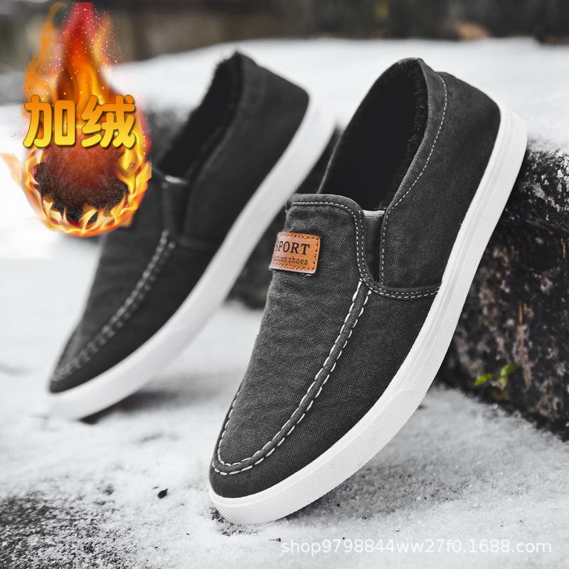 

Men s shoes winter 2025 new men s velvet thickened old Beijing cloth shoes warm cotton shoes non-slip casual work shoes 45