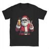 Men T-Shirts Christmas and Beer Funny Pure Cotton Tee Shirt Short Sleeve  T Shirt O Neck Clothing 4XL 5XL 6XL